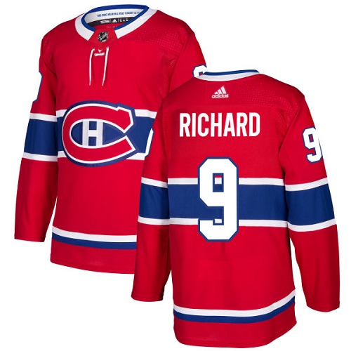 Adidas Canadiens #9 Maurice Richard Red Home Authentic Stitched NHL Jersey